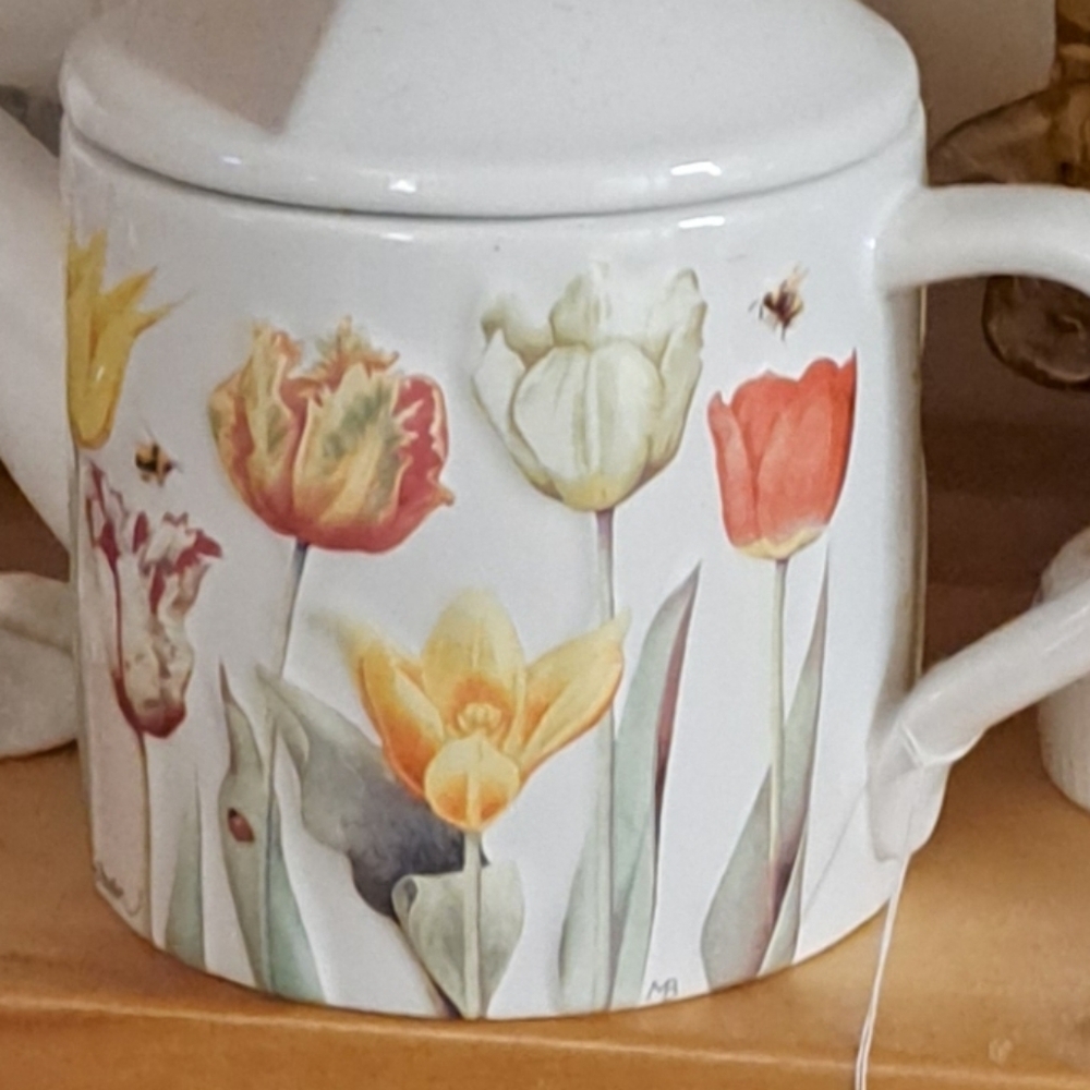 Hallmark Nature's Sketchbook Tulip Teapot Watering Can by Marjolein Bastin - Picture 3 of 4